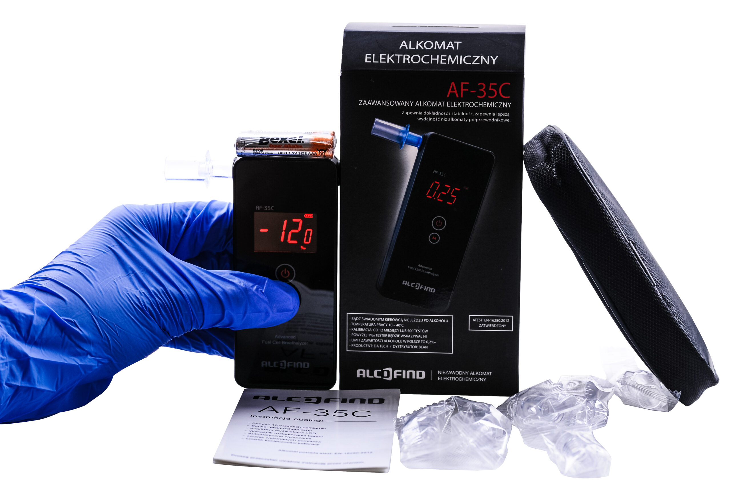 Alkomat elektrochemiczny AlcoFind AF-35C + certyfikat - obrazek 9