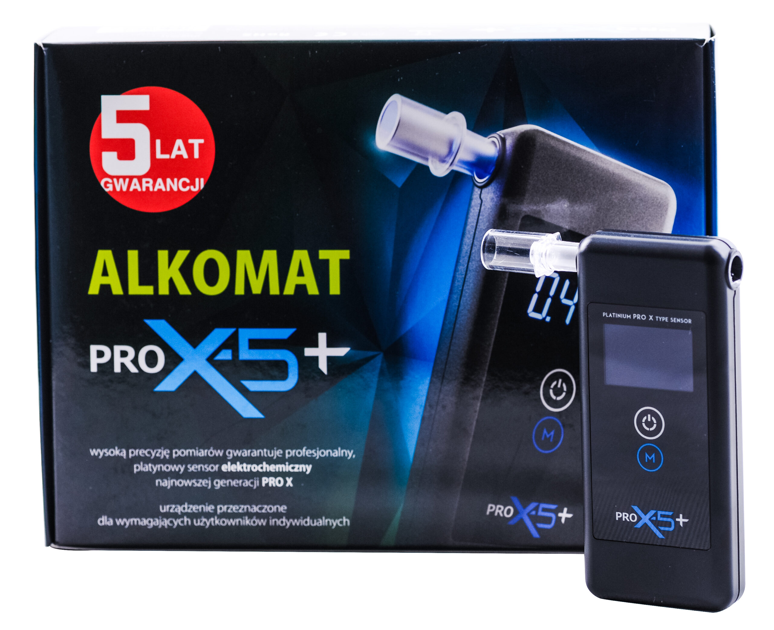 Alkomat PRO x-5 z platynowym sensorem marki AlcoFind + kalibracje - obrazek 4