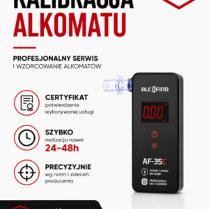 AlcoFind AF-35C z certyfikatem kalibracji – urządzenie objęte kalibracją