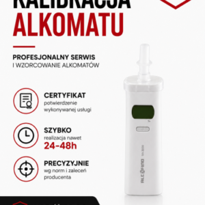 AlcoFind DA-3000 + certyfikat adiustacji – urządzenie objęte kalibracją