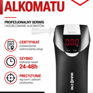 DA-5100 marki AlcoFind + certyfikat kalibracji – urządzenie objęte kalibracją