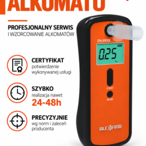 AlcoFind DA-8100L z certyfikatem kalibracji od PCW – urządzenie objęte kalibracją